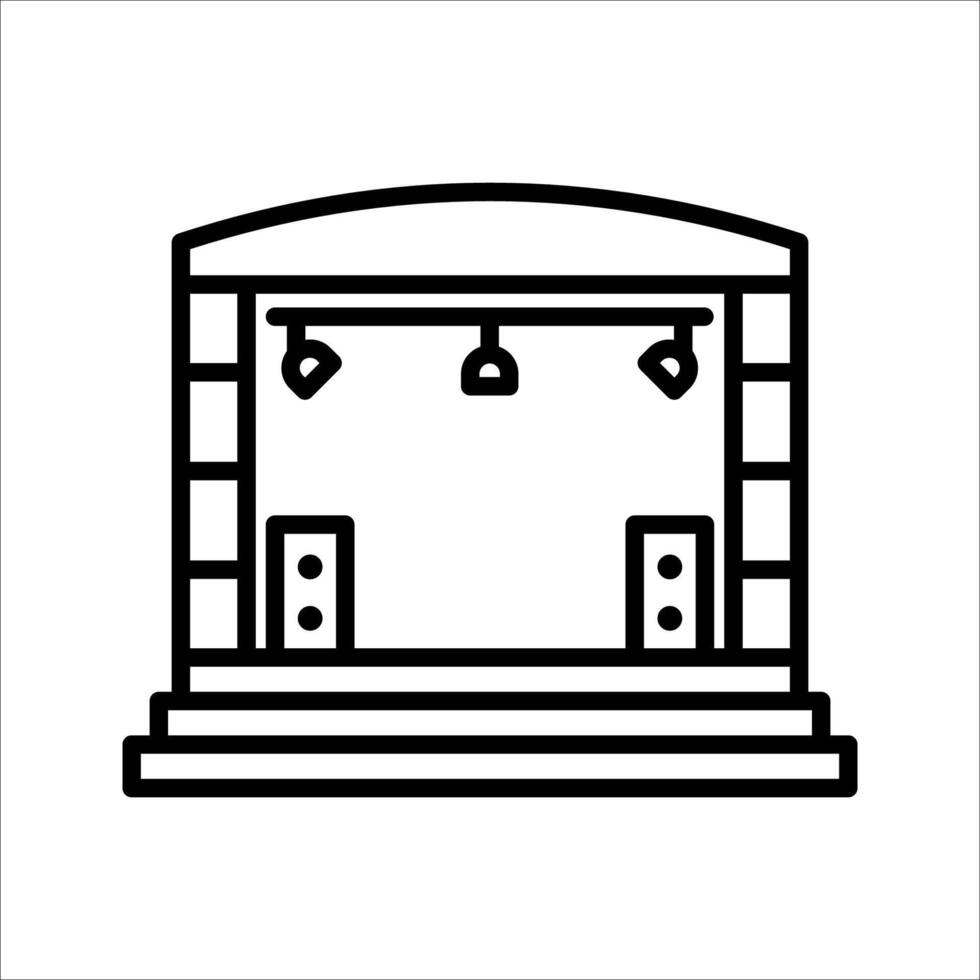 Concert stage Icon. Symbol isolated white background. illustration. color editable. vector