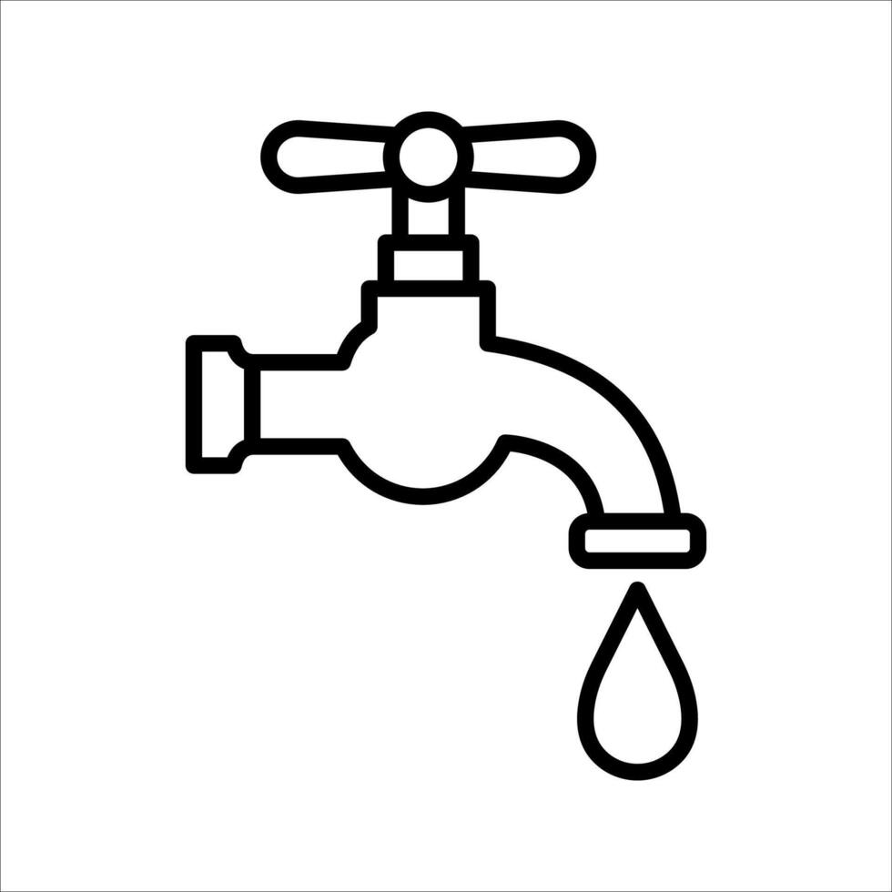 Water tap Icon. Symbol isolated white background. illustration. color editable. vector