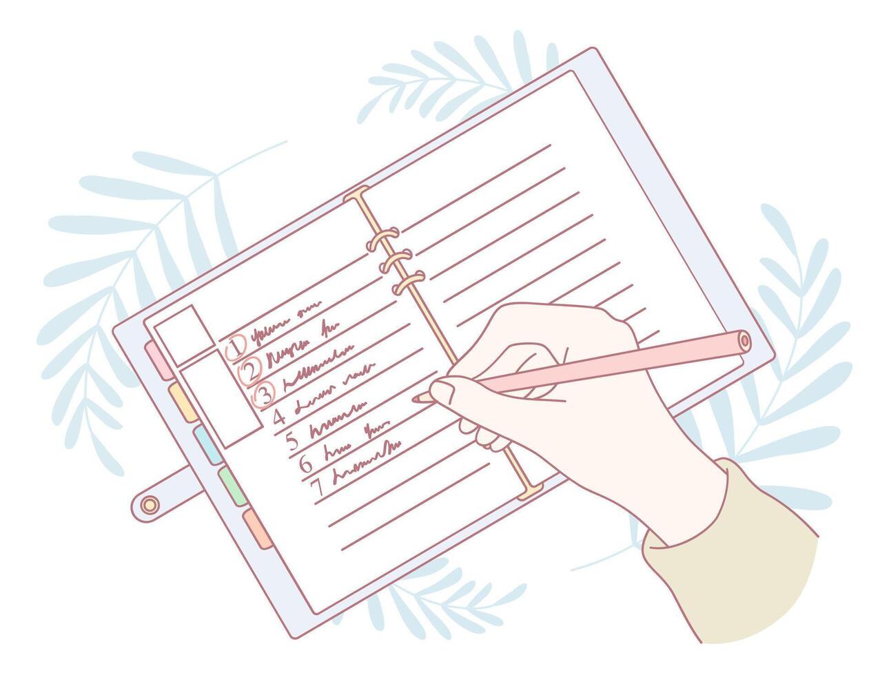 Use a daily journal and handwritten notes for better organization and productivity vector