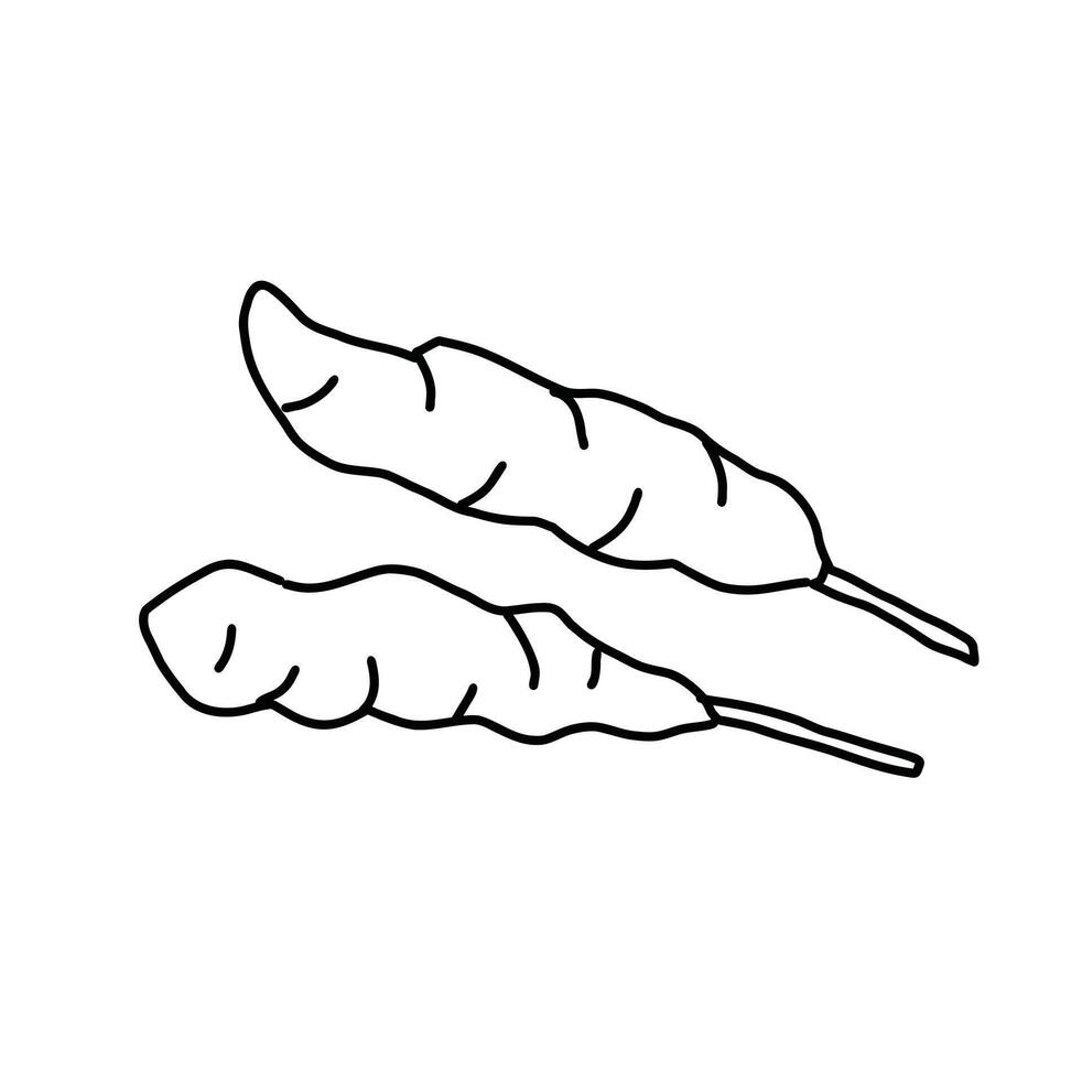 black and white line. Papeda on white background. Cartoon Style Illustration vector