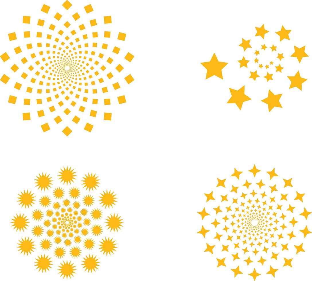 Various Shapes Burst Circular Pattern Swirl vector