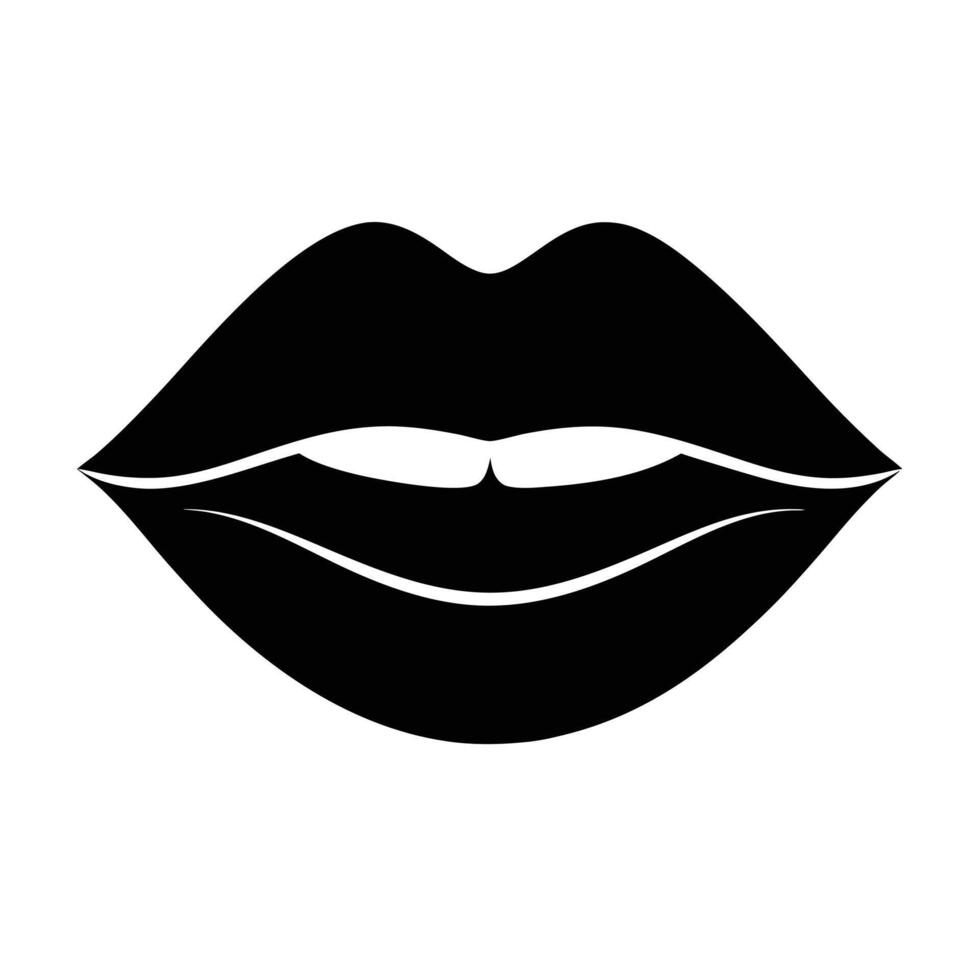 lips black silhouette vector