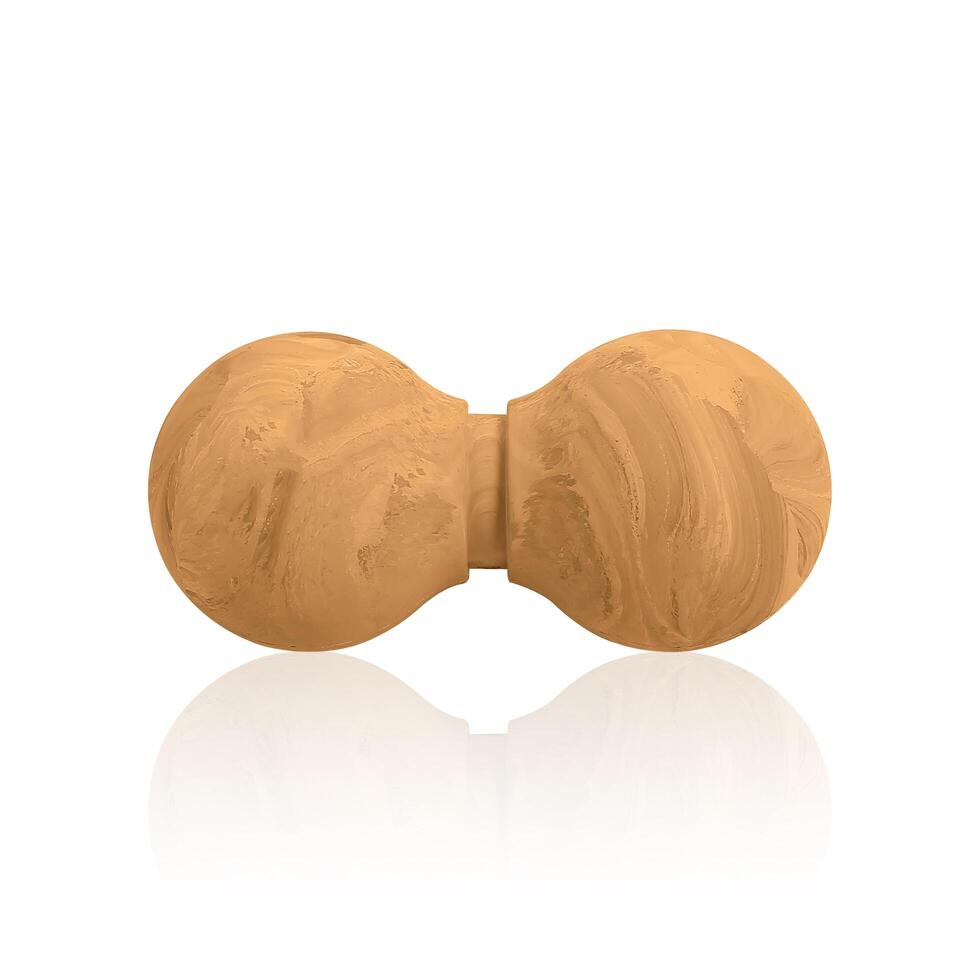 Brown double massage balls isolated on white background photo