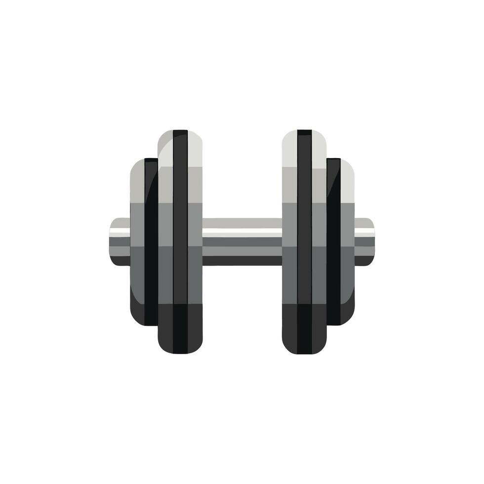 Heavy Dumbbell Illustration Art on White Canvas vector