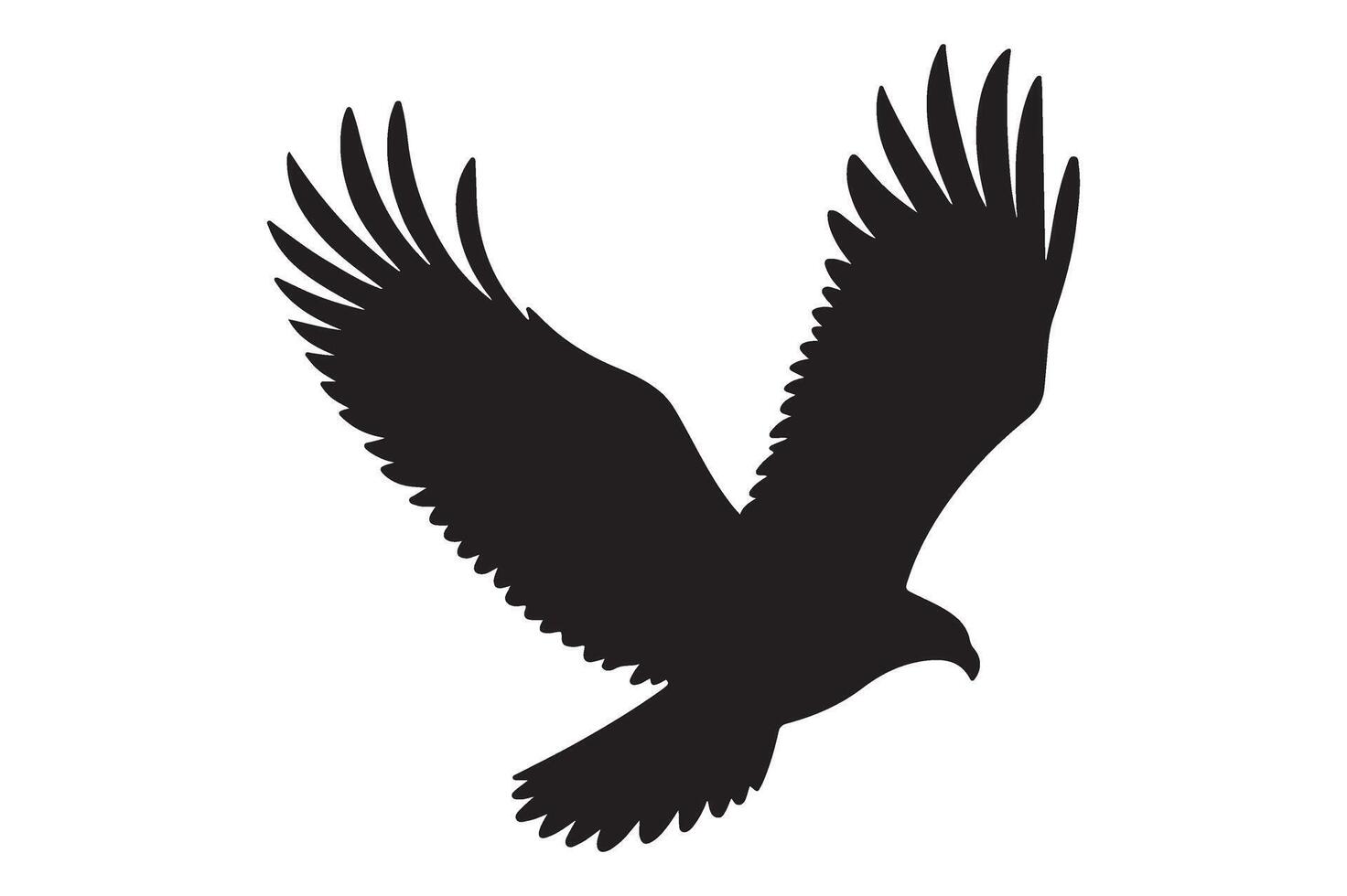Clean Eagle Silhouette Illustration Isolated on White Background vector