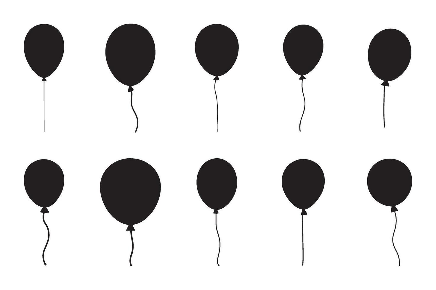 Minimal Balloon Silhouette Set Artwork for Birthday Designs vector