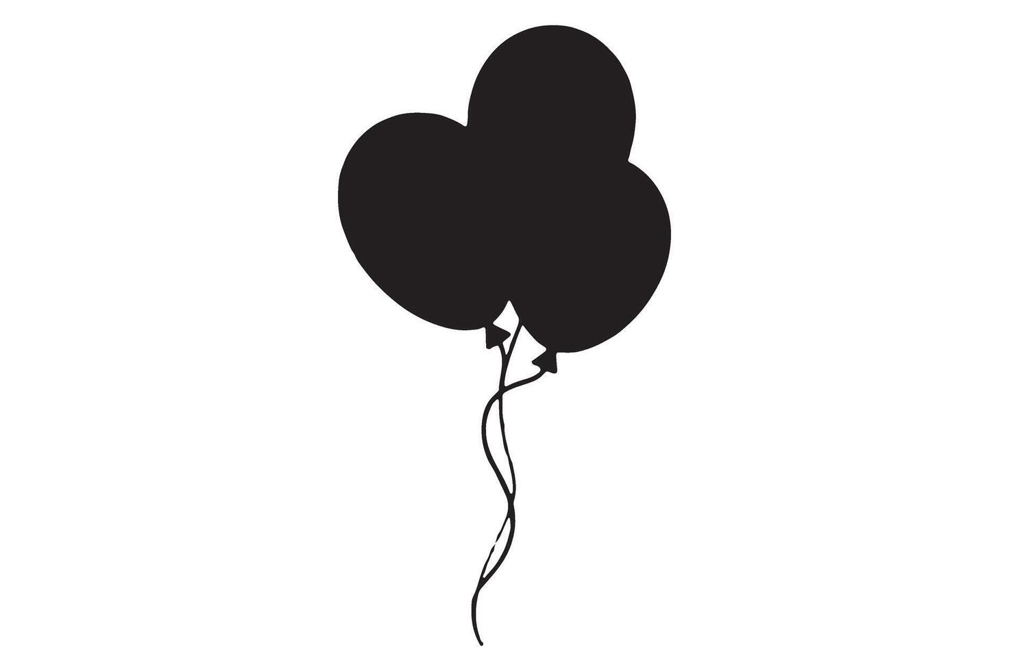 Simple Balloon Silhouette Illustration for Holiday and Event Decor vector