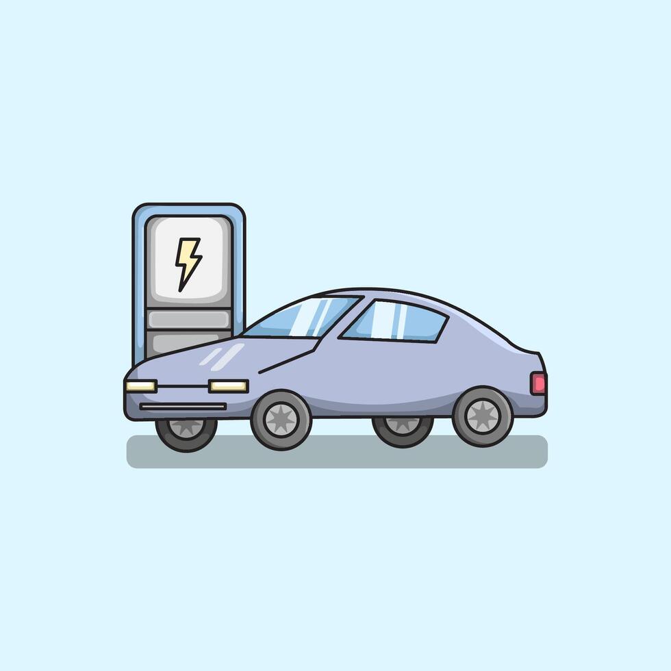 Electric Car Illustration for automotive design smart city concept and environmental campaigns Scalable and editable for digital or print use vector