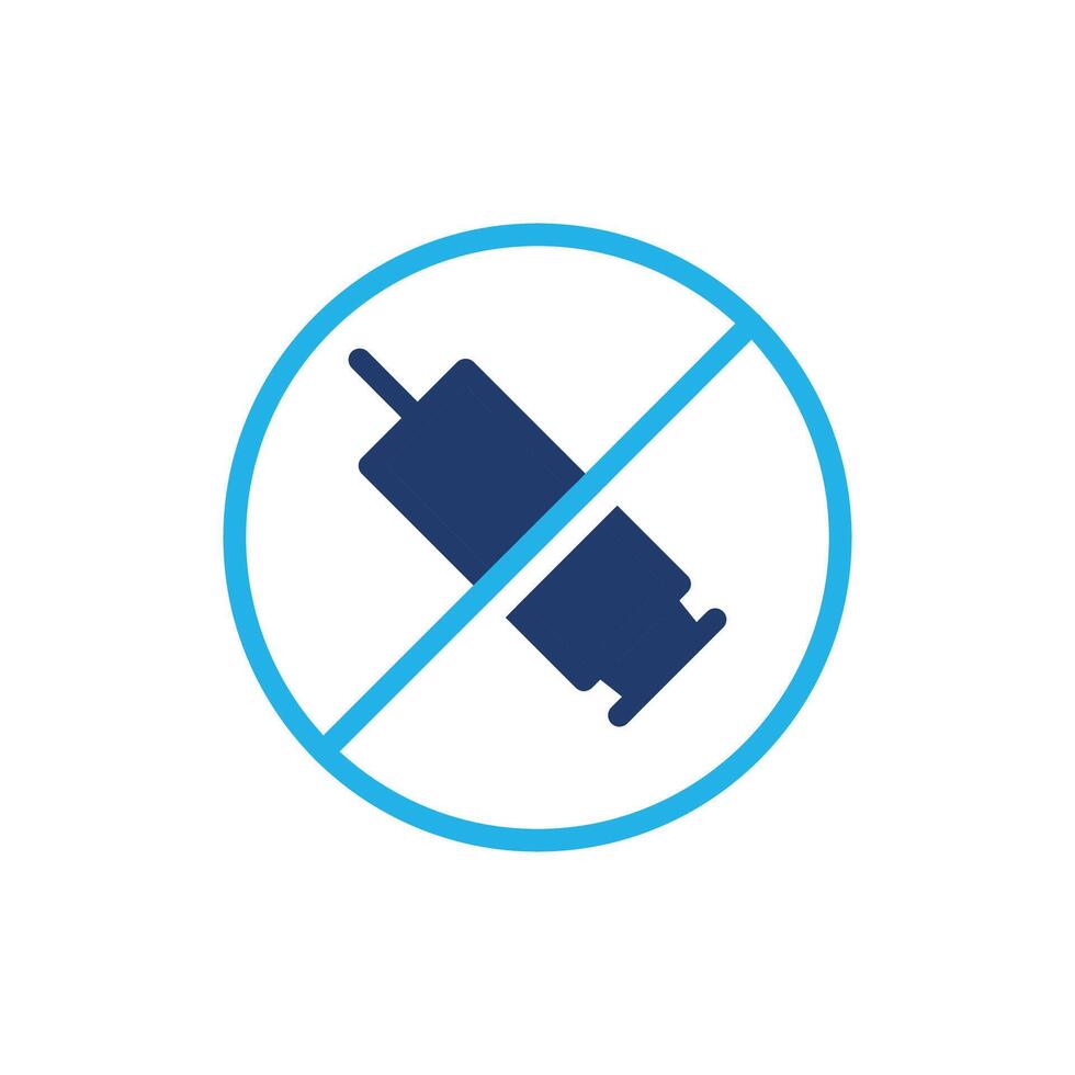 no Vaccine colored icon design good for web or mobile app vector