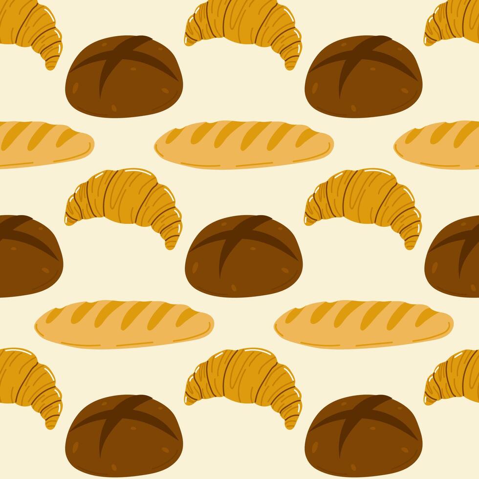 Colorful pattern of various baked goods arranged on a light background for decorative use vector