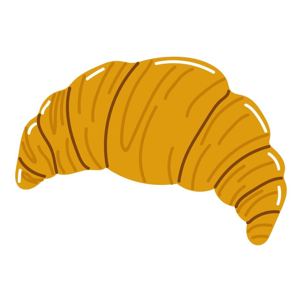 Golden croissant resting on a table, showcasing flaky layers and a tasty appeal vector