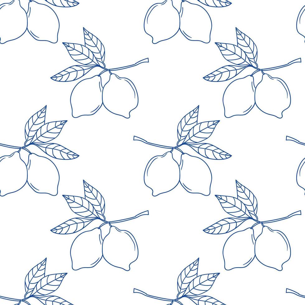 Simple lemon branch pattern design for fabric or wallpaper decoration vector