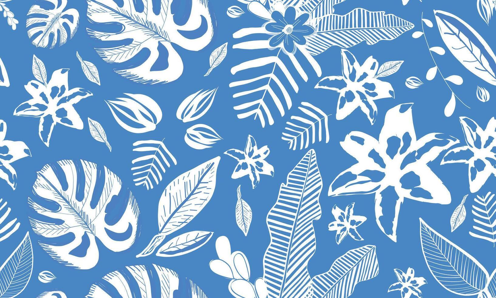 Hawaiian tropical banner design seamless pattern and background vector