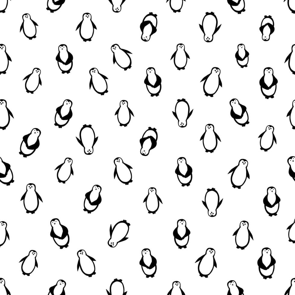 Penguin seamless fabric design pattern vector