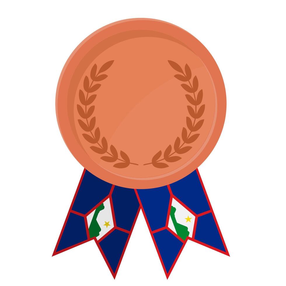 Bronze award medal with Sint Eustatius flag ribbons for winners vector