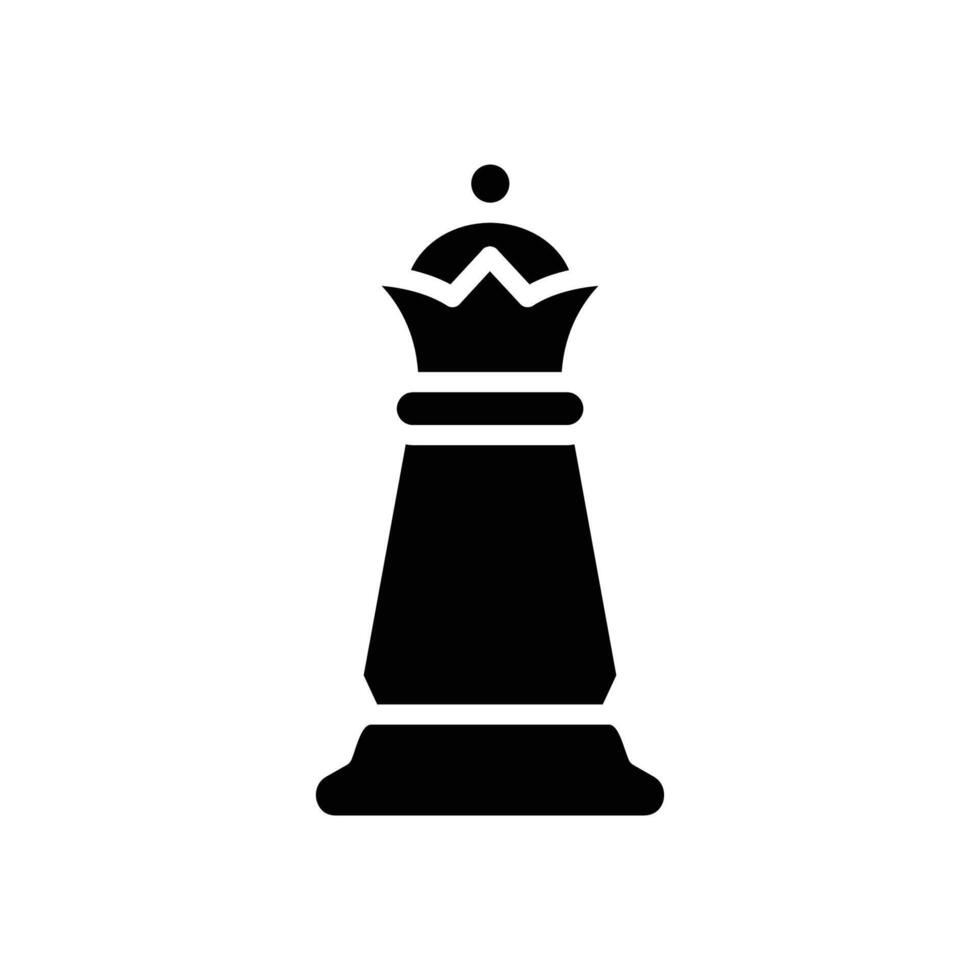 queen chess solid icon design good for web or mobile app vector