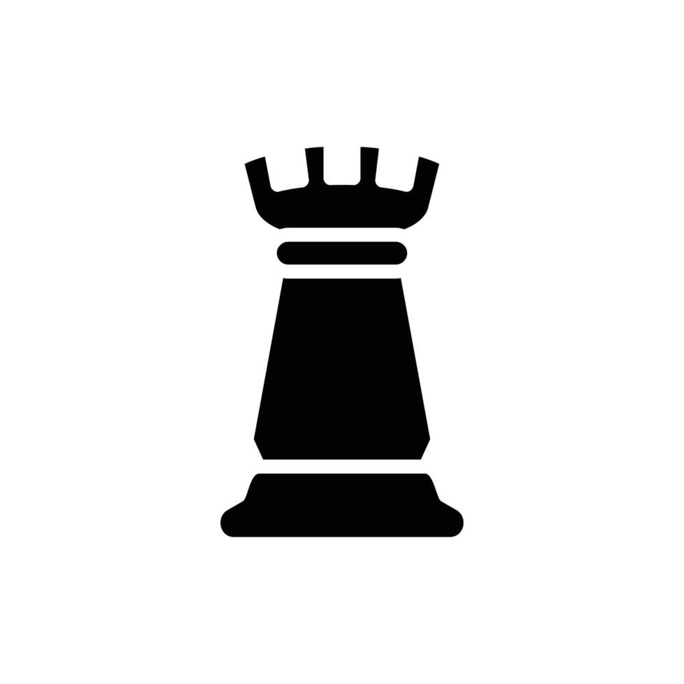 Rook chess solid icon design good for web or mobile app vector