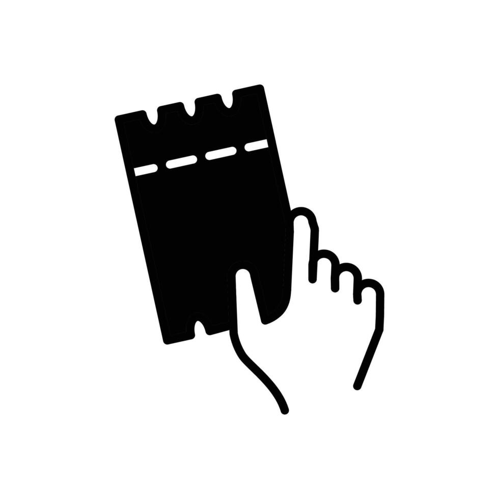 hand hold ticket solid icon design good for web or mobile app vector