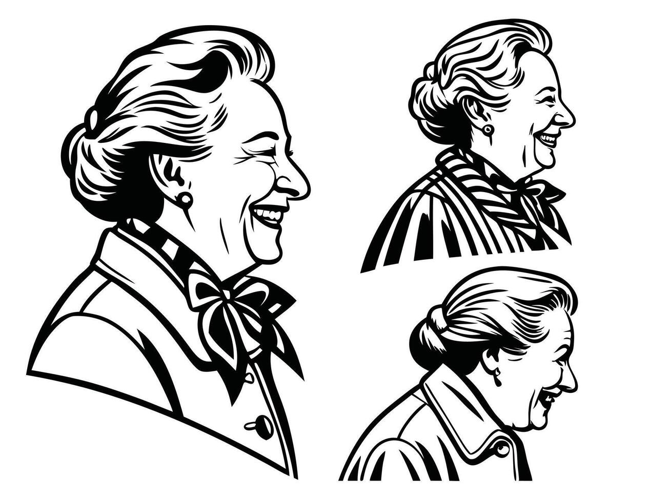 Aging Gracefully Three Expressions of Wisdom and Warmth vector