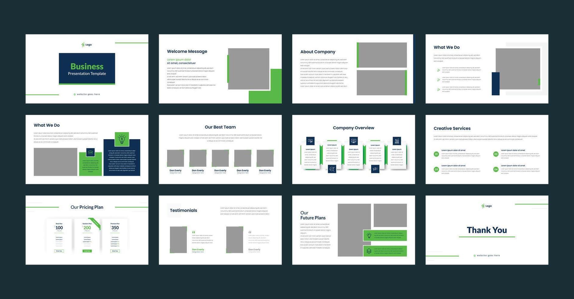 Business Presentation Template, Business Presentation Slides Layout, Creative Business Presentation Slides Template Design. vector