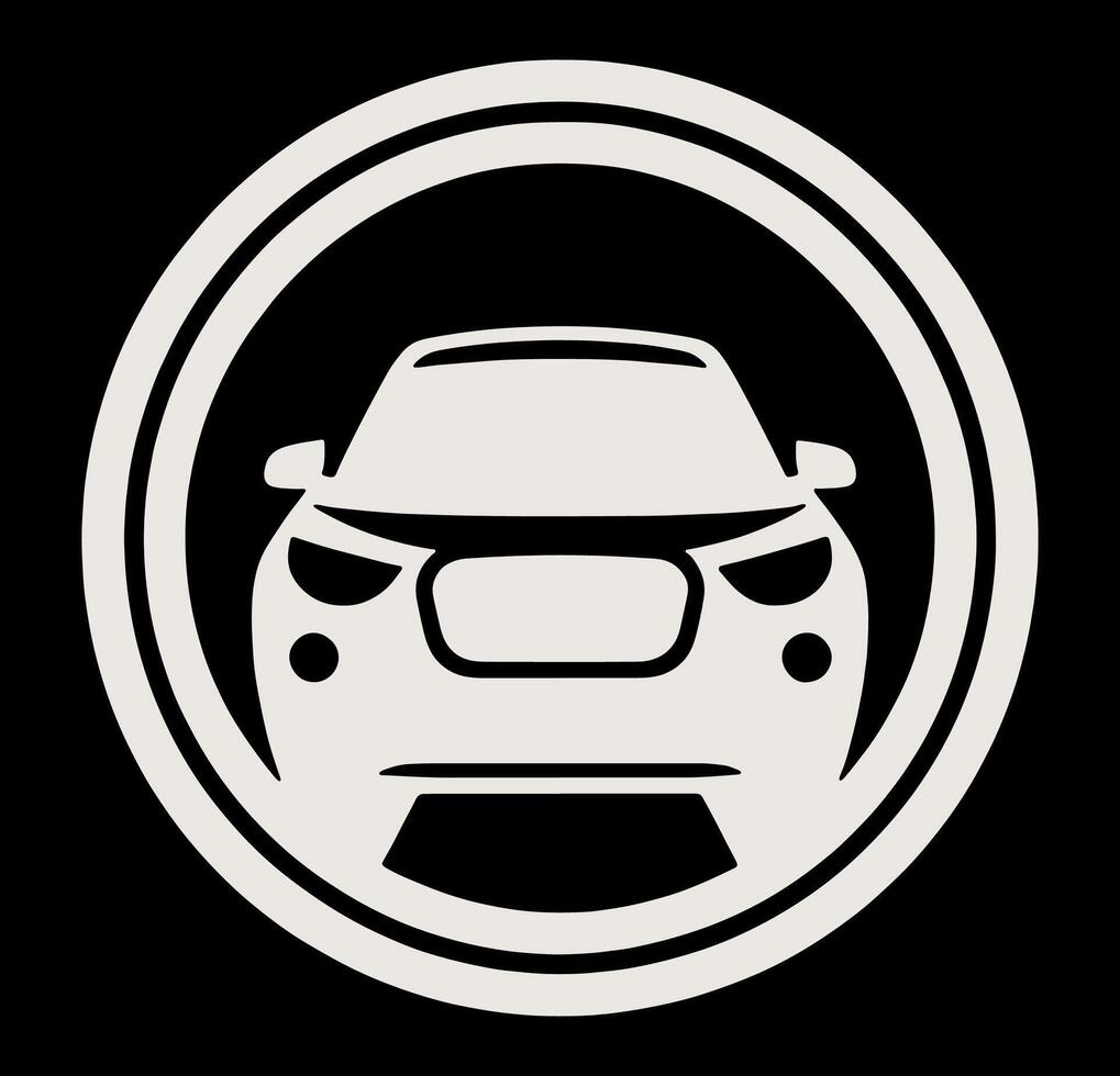 Car icon on black background vector