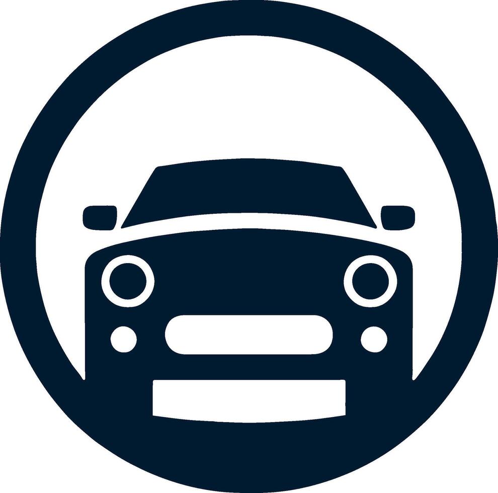 Car icon illustration in circle on a background vector