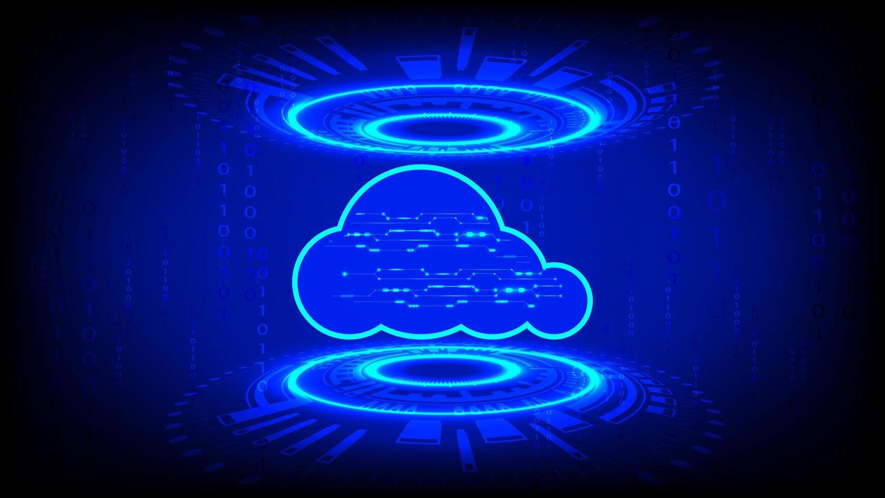 Illustration of cloud computing technology withle storage, and teamwork vector