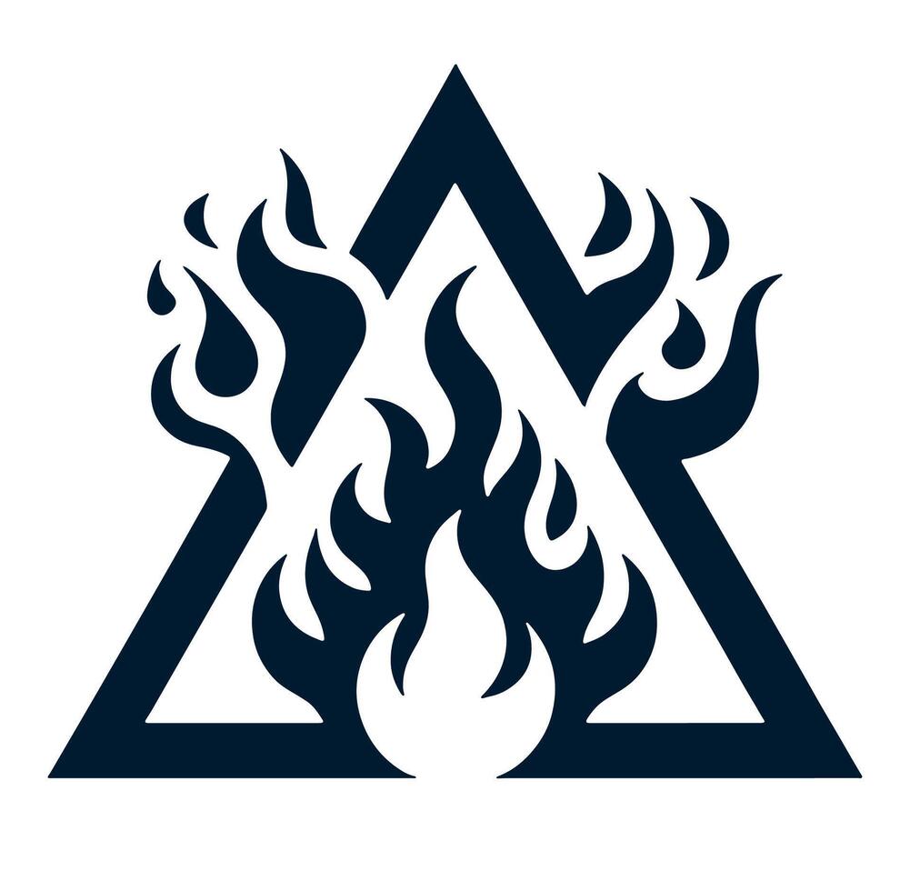 Triangle with flames and a triangle with flames vector