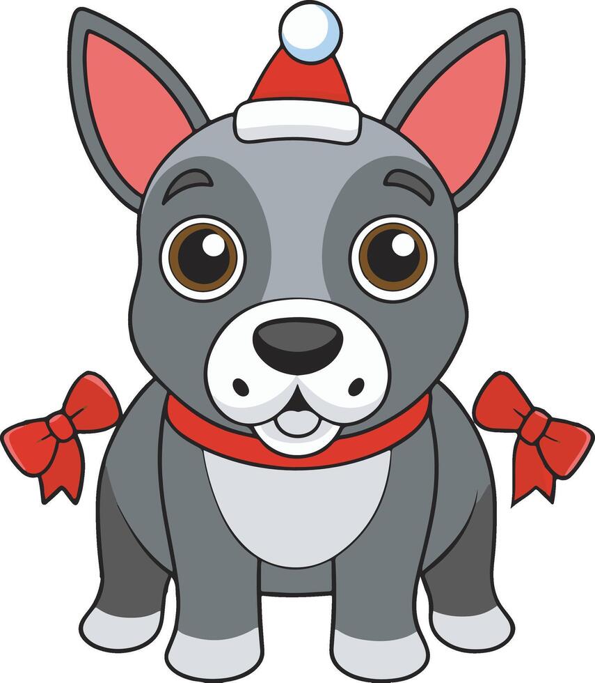 dog cute christmas vector