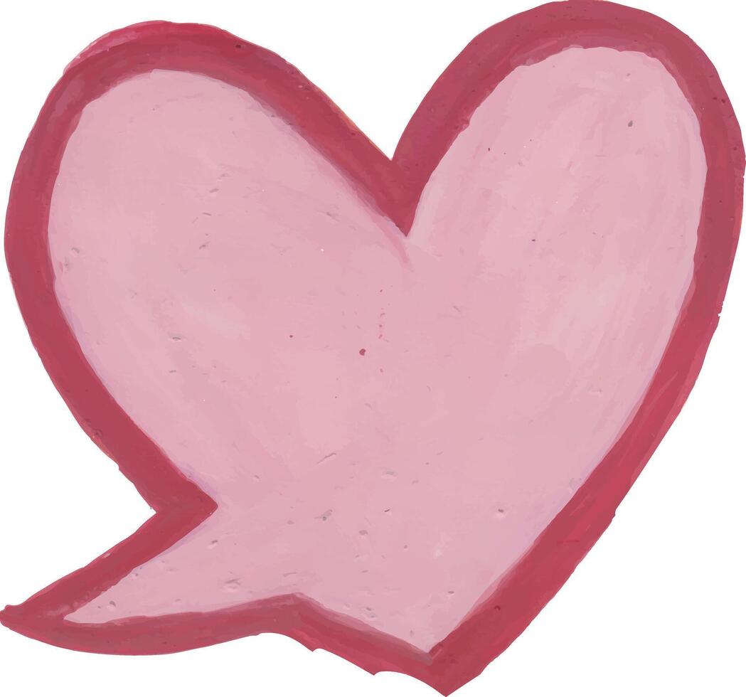 A pink speech bubble with a heart vector