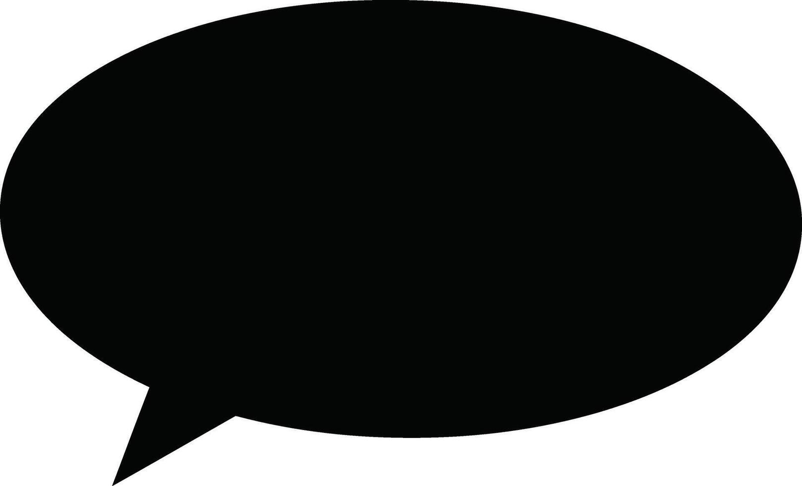 A black speech bubble with a white background vector