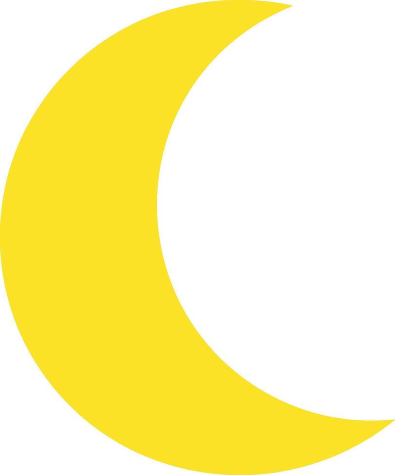 A yellow crescent with a white background vector