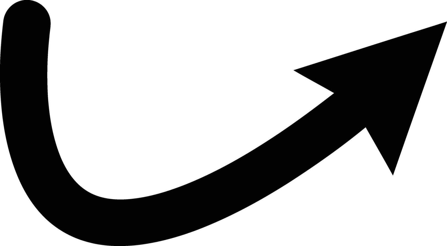 A black and white arrow pointing up vector