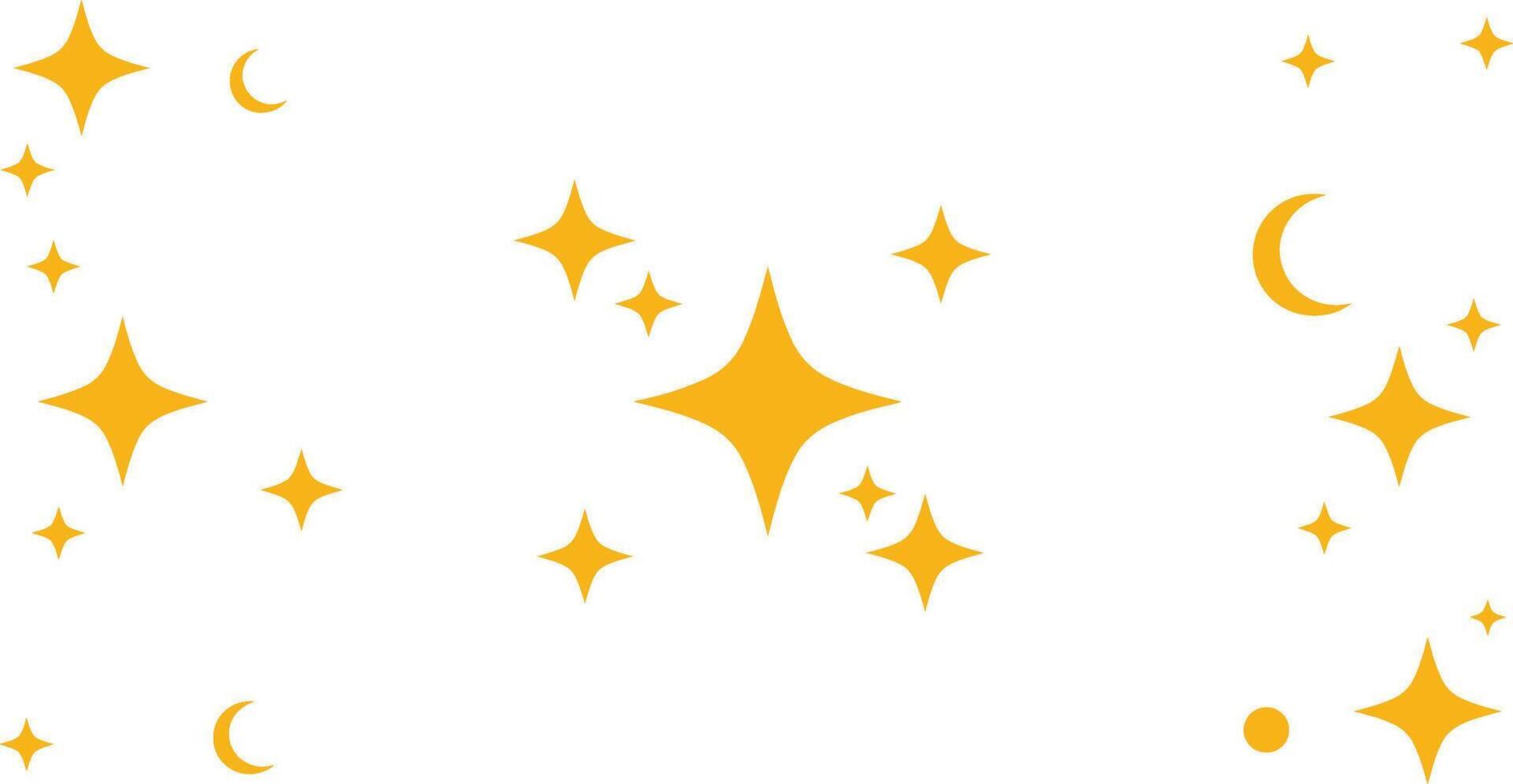 A white background with yellow stars and crescents vector