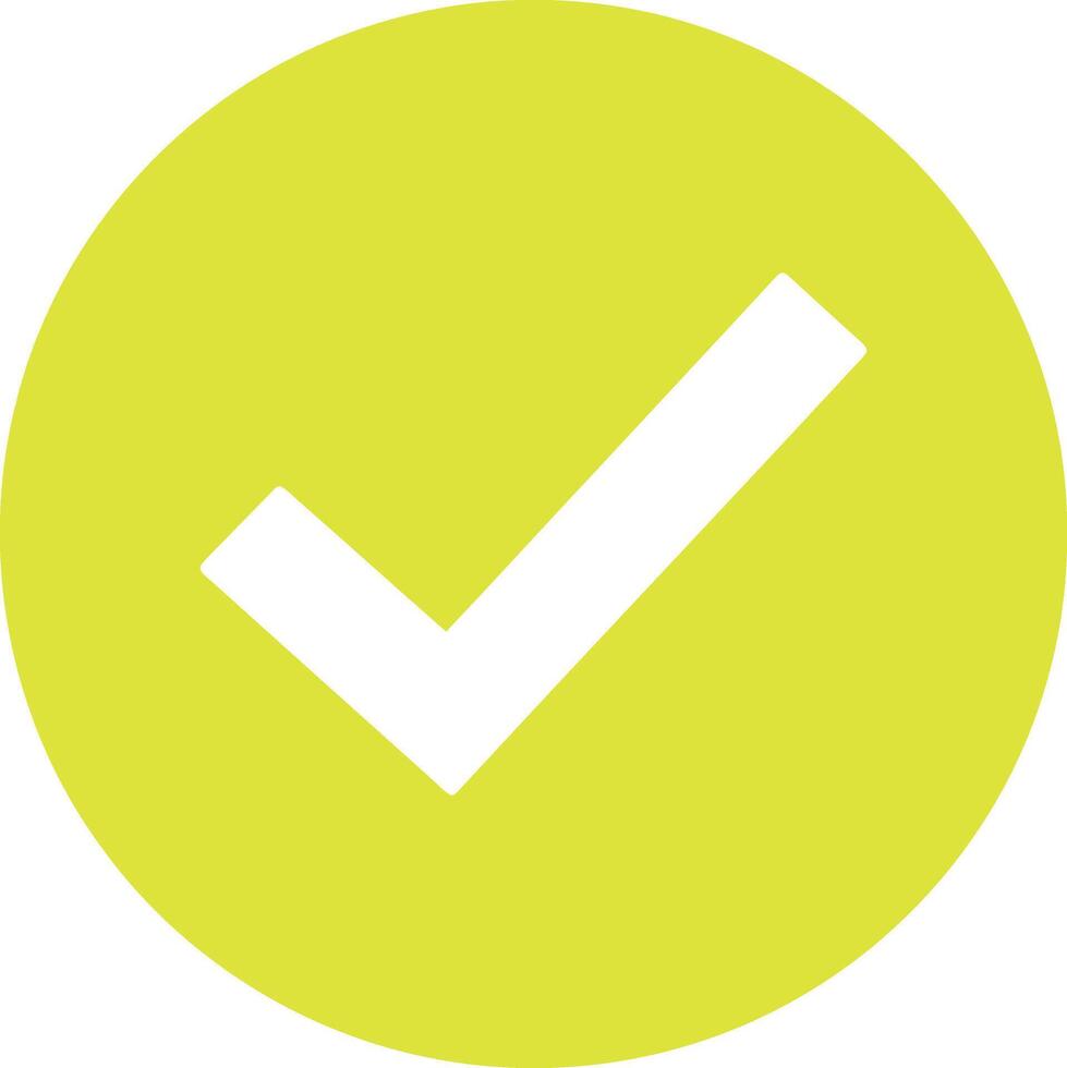 A check mark in a circle on a white background vector