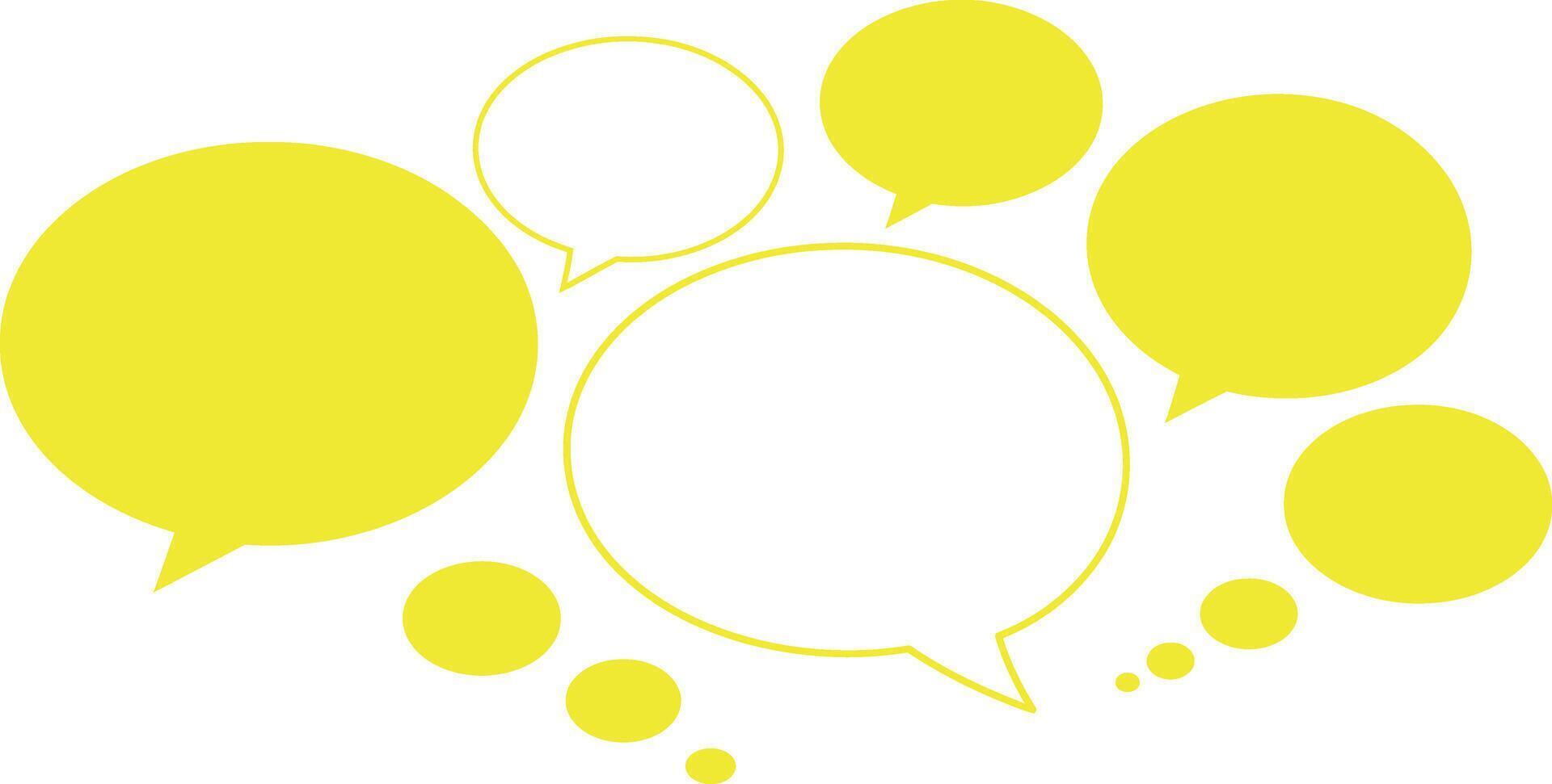 Yellow speech bubbles on white background vector