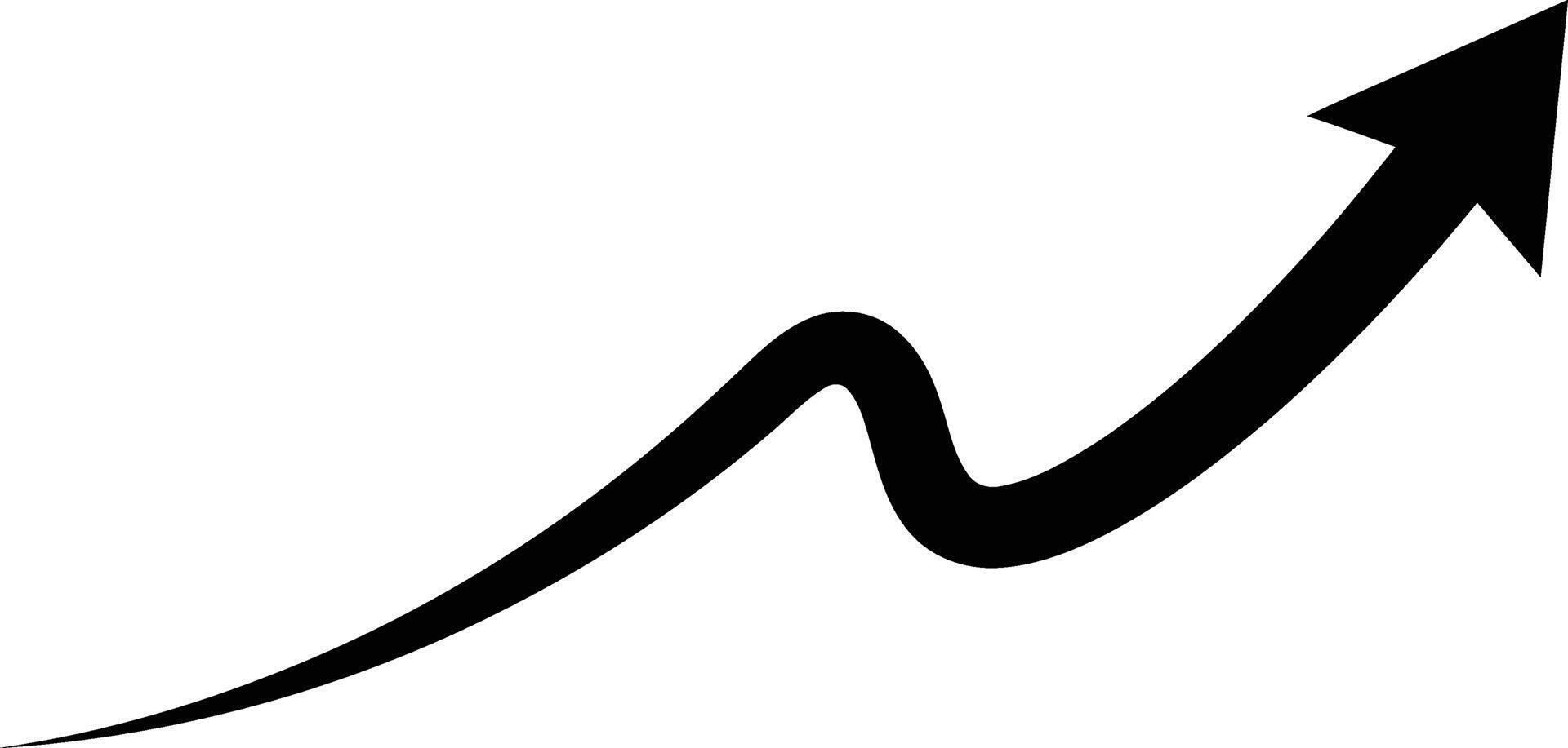 A black and white illustration of an upward arrow vector