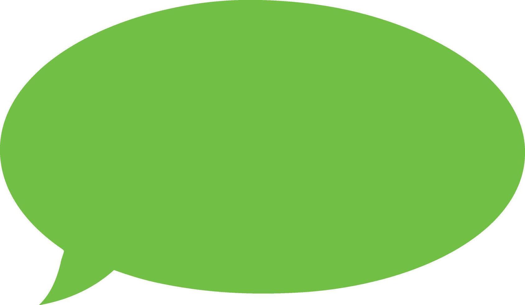 A green speech bubble with a white background vector