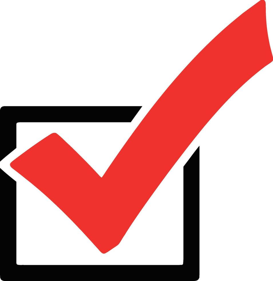 Check mark icon on white background vector