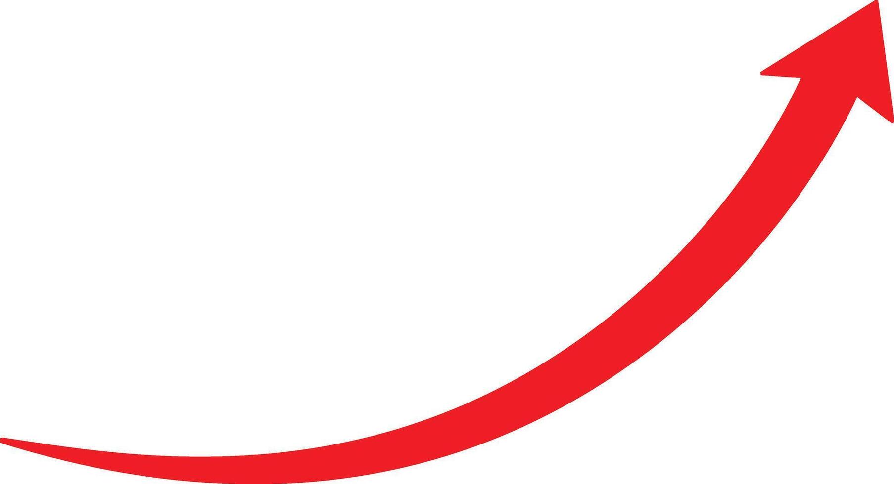 A red arrow going up on a white background vector
