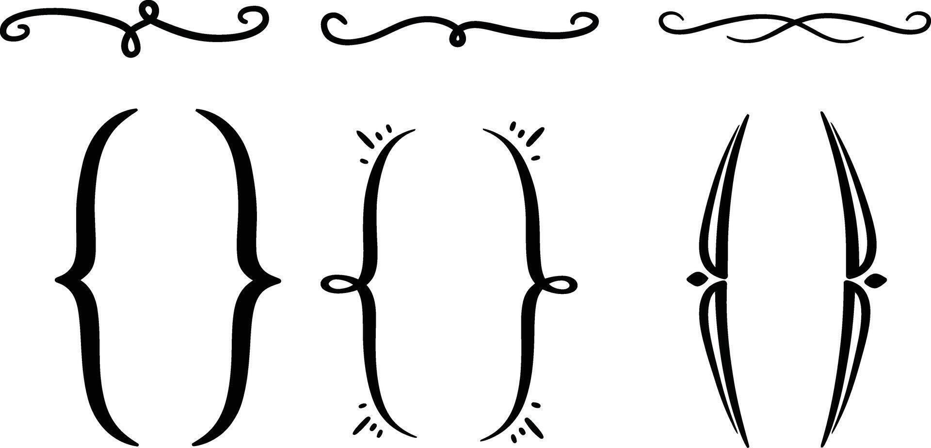 Various hand drawn lines and shapes for a design vector