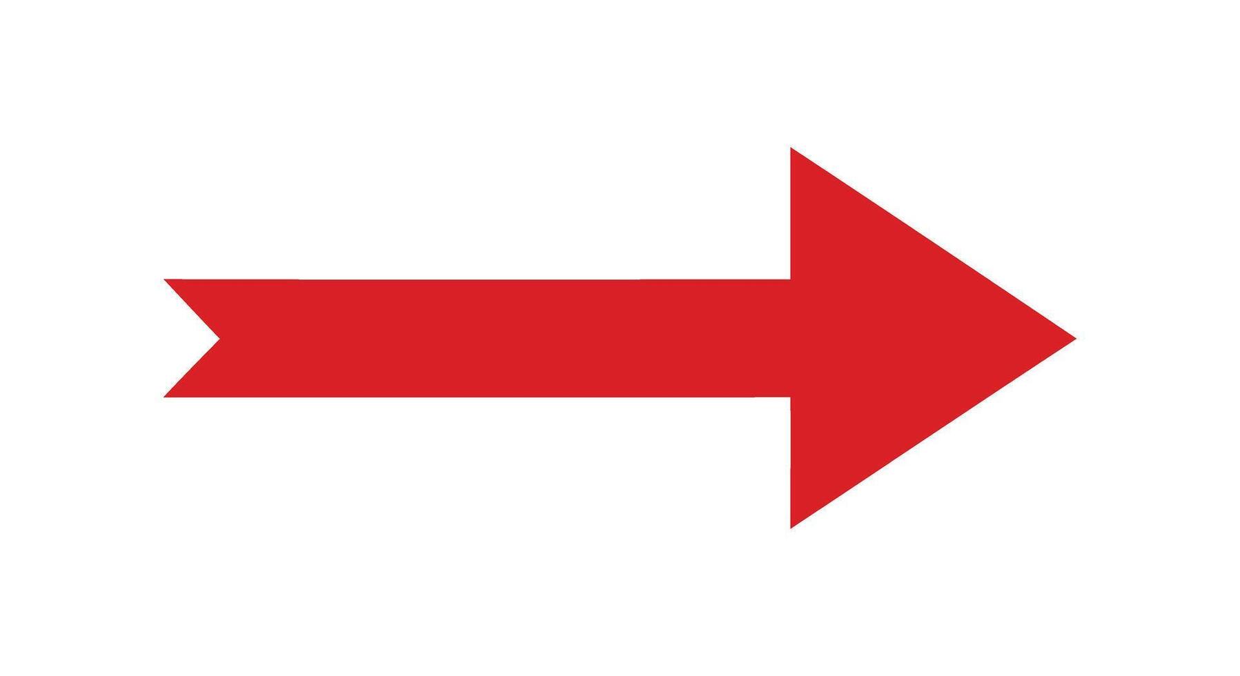 A red arrow pointing to the right on a white background vector
