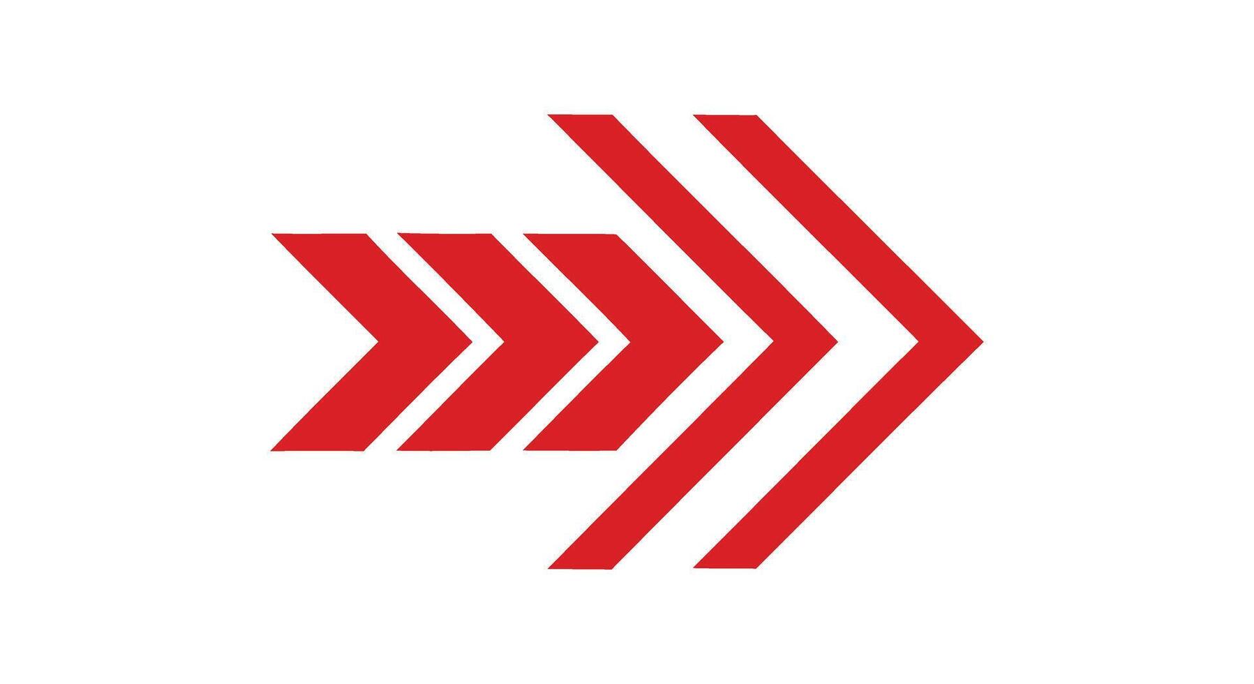 A red arrow with a white background vector