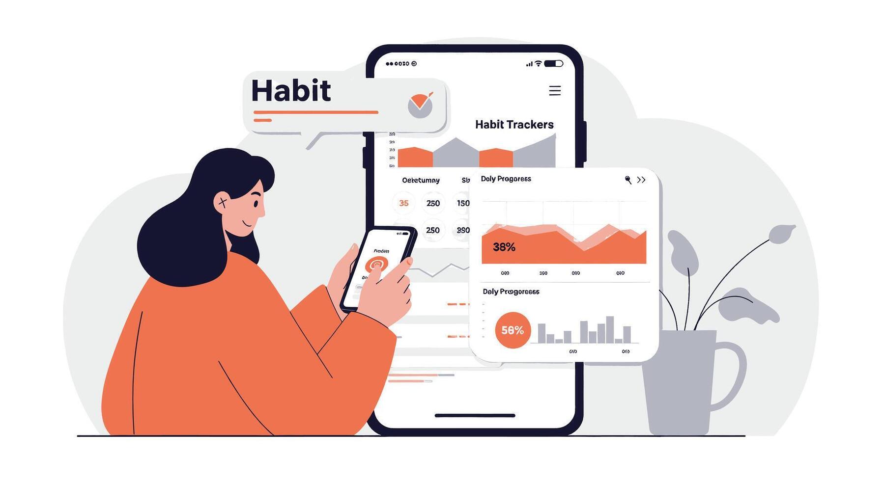 Habit app icon vector