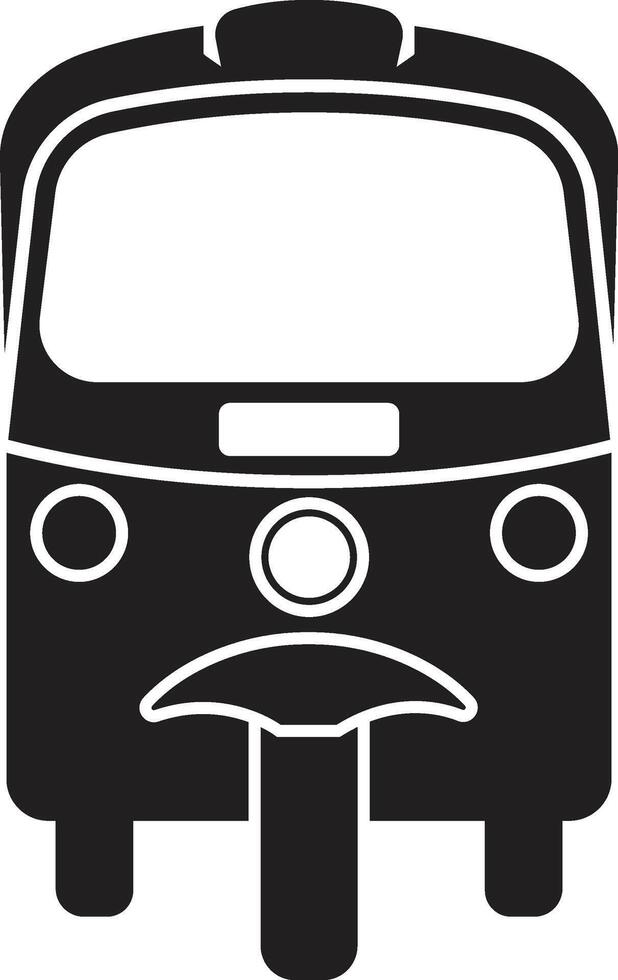 Minimalist Front View TukTuk Illustration vector