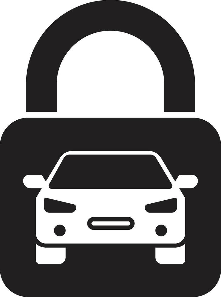Padlock with Integrated Car Symbol Representing Automotive Security vector