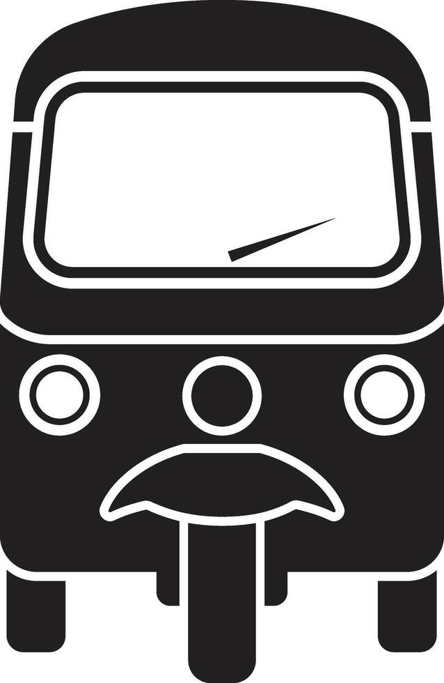 Minimalist Front View TukTuk vector