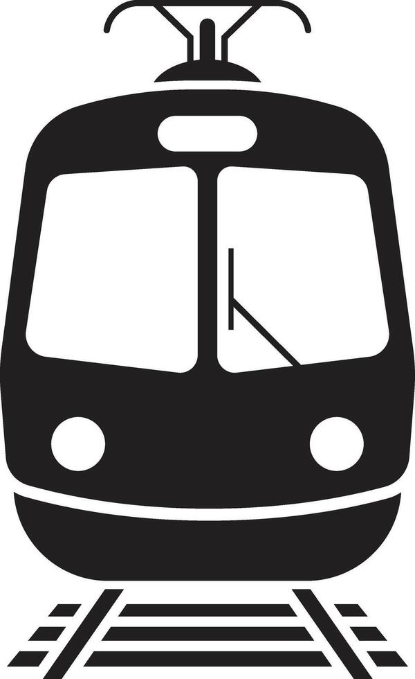 Minimalist Front View Train Icon with Clock vector