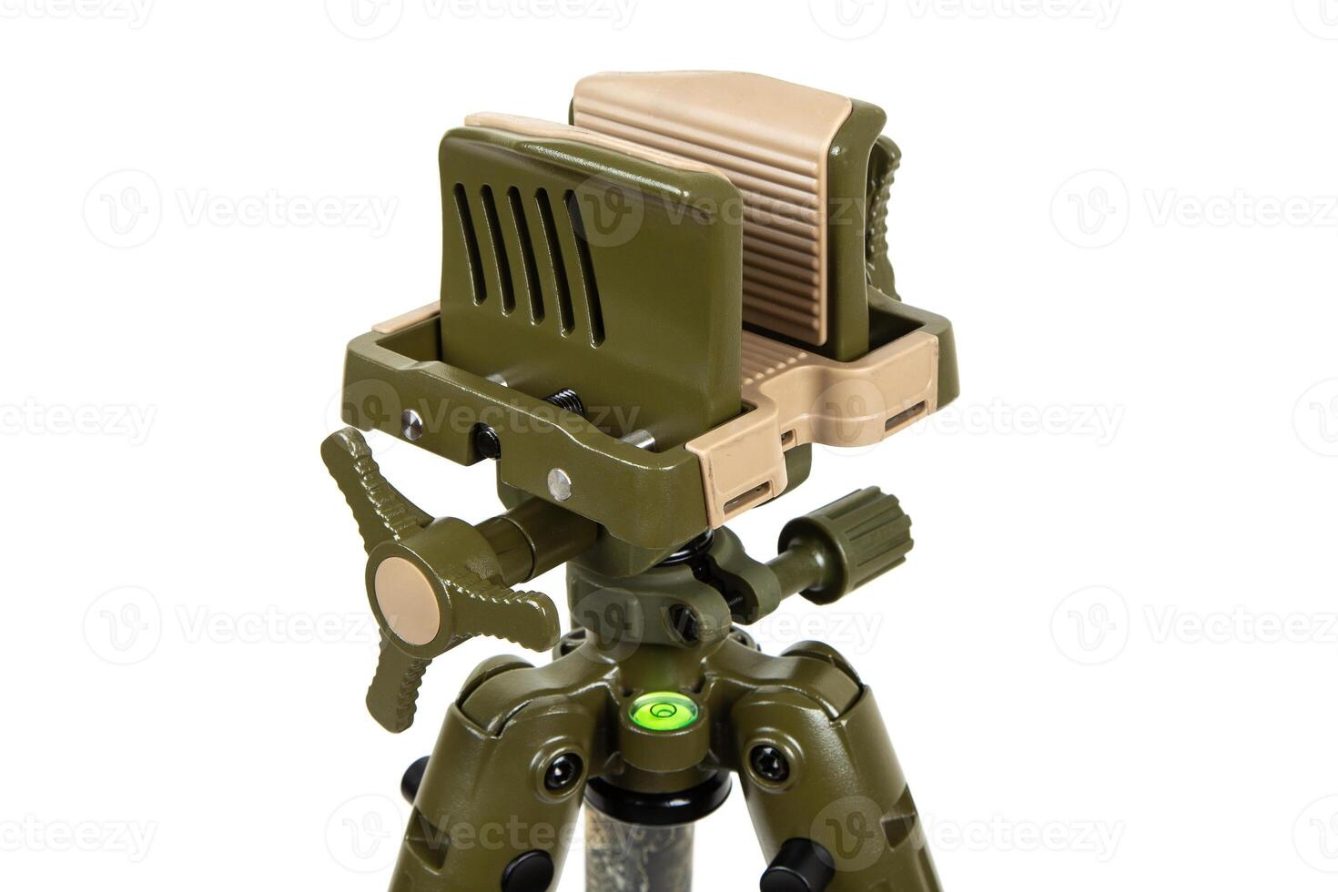Camouflage Tripod with Adjustable Green-Tan Head photo