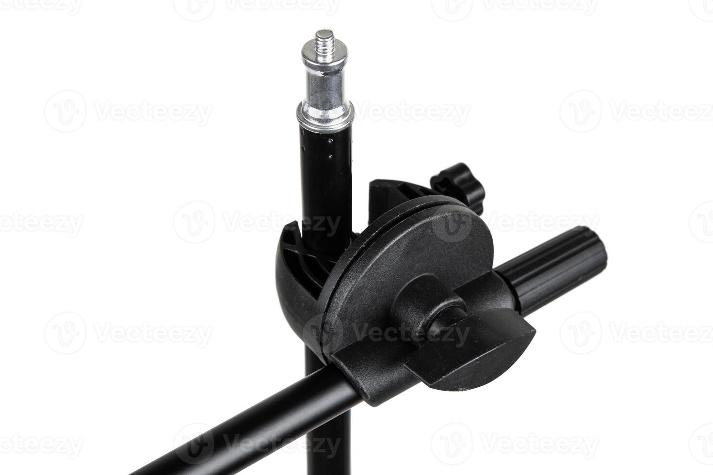 Close-up of photography stand mount with dual locking mechanism photo